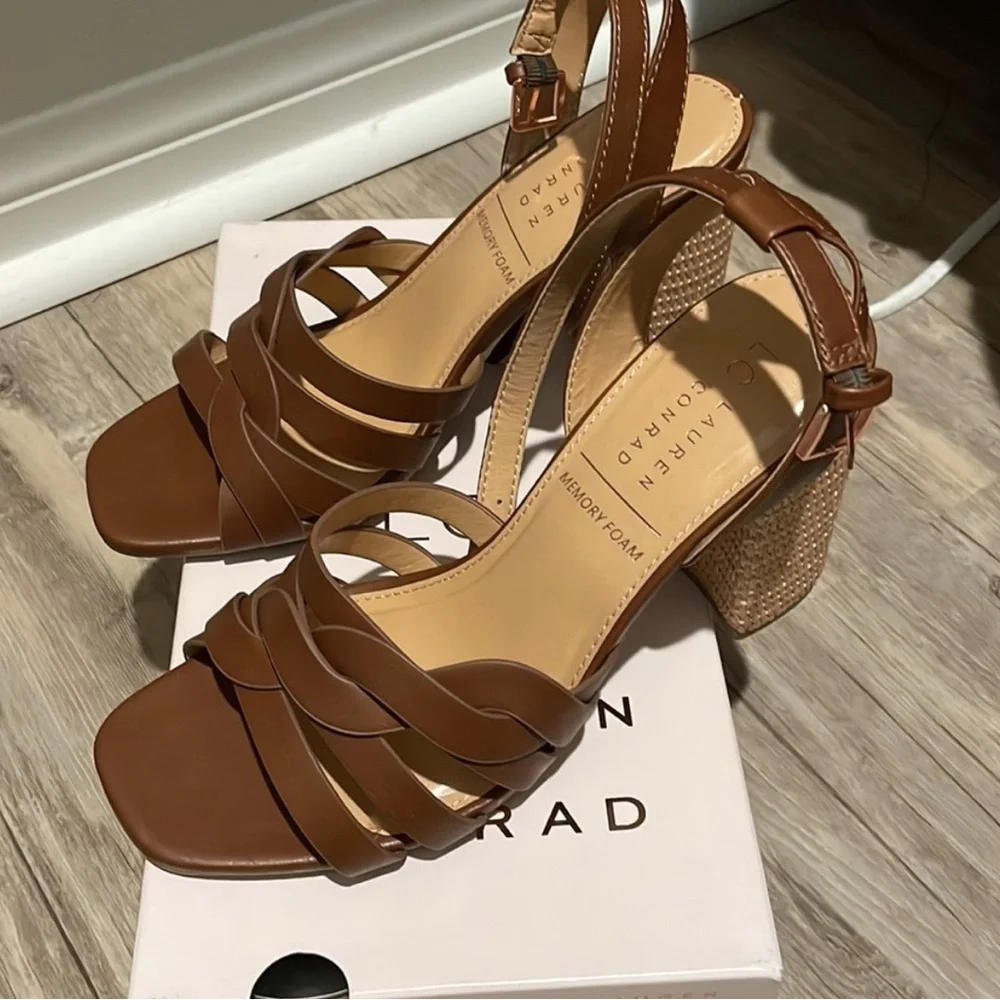 LC brown strappy heels size 11 - Picture 2 of 5